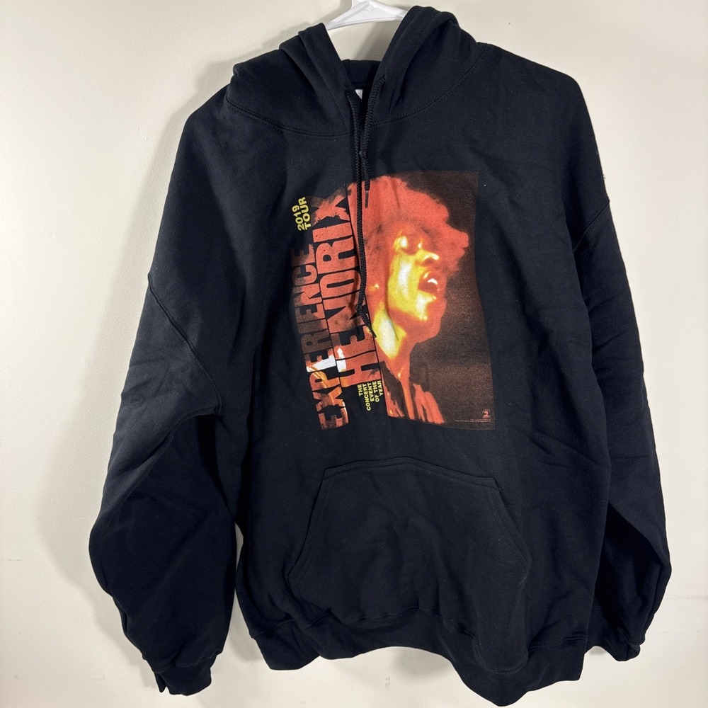 Gildan Heavy Blend Experience Hendrix 2019 Tour Black Hoodie Size L Jimi Hendrix